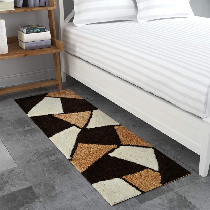 Image of Carpet for Living Room, Bedroom and Hall Handmade Microfiber Cozy Soft and Fluffy Shaggy Area Rug with 2 inch Thick Anti Skid Carpet [2x6 Feet Multi 11]