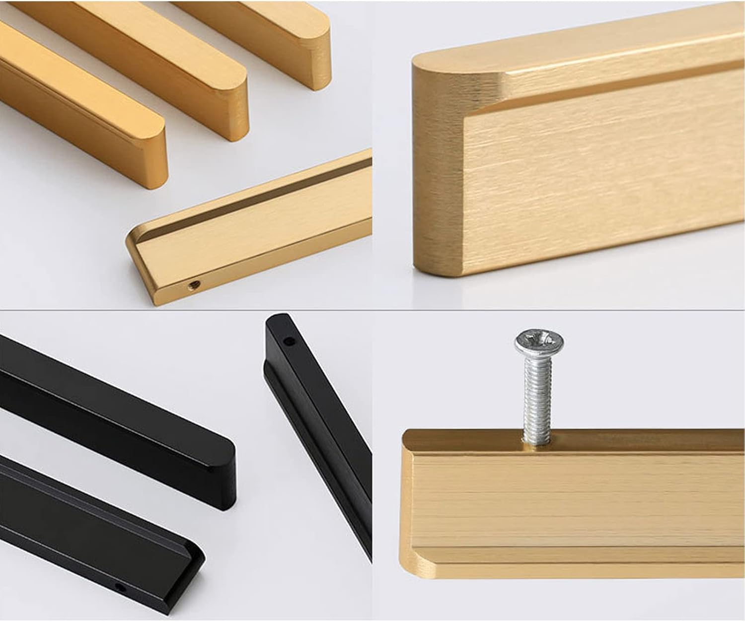 128mm Hole Center/158mm Black Handle Pull Solid Zinc Alloy Drawer Wardrobe Handle Pull Kitchen Cabinet Handle Cupboard Knobs (4 Pieces)