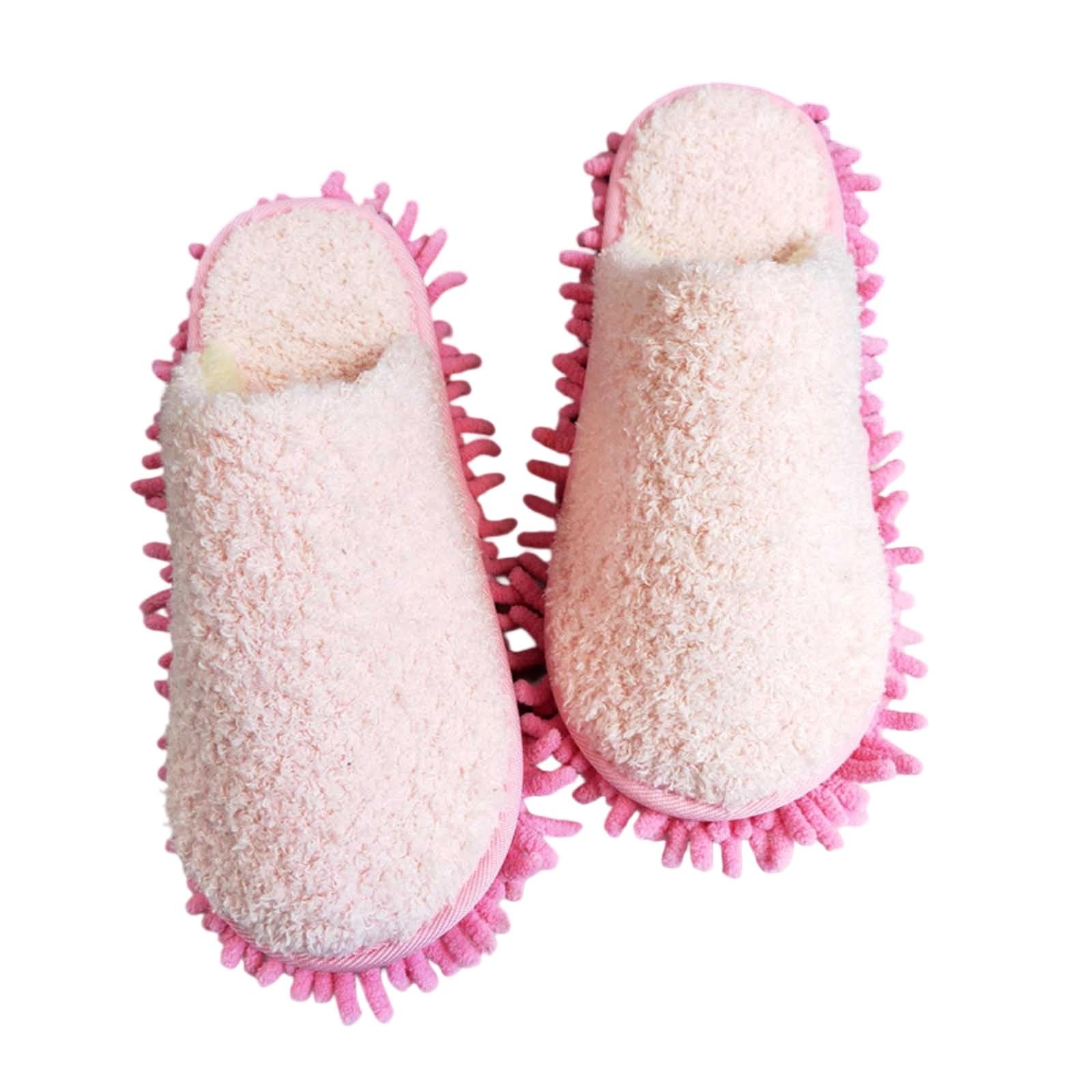 Washable Microfiber Mop Slippers - Detachable Dusting Shoes for Floor Cleaning Office Home Use - Suitable for Women