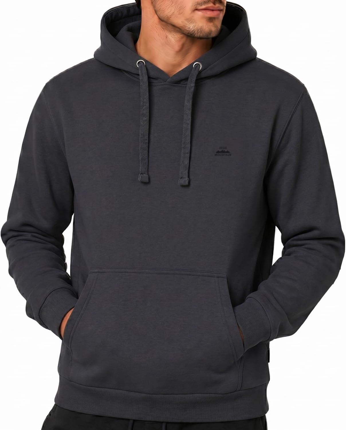 Men's Fleece Hoodie – Soft Pullover Hooded Sweatshirt, Cotton Blend Reclaimed Yarn Workwear Hoodie with Kangaroo Pocket, Lightweight Casual & Work Hoodie