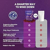 Vista 3 de Gomitas prémium para dormir de melatonina, mezcla nocturna avanzada con GABA, L-teanina y manzanilla, gomitas veganas Slumber Berry para una