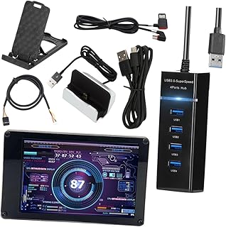 Hoement Tela Secundária Do Computador PC Monitor Lcd Painel Do Sensor Mini Monitor Monitor De Temperatura Do Computador Monitor De Temperatura Do Computador Tela Lcd Monitor USB Monitor