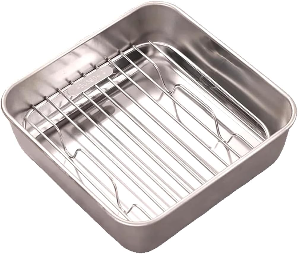 Foremka do zapiekania Airfryer ze stali nierdzewnej, forma do frytkownicy na gorące powietrze z grillem, łatwe czyszczenie, żelazna forma