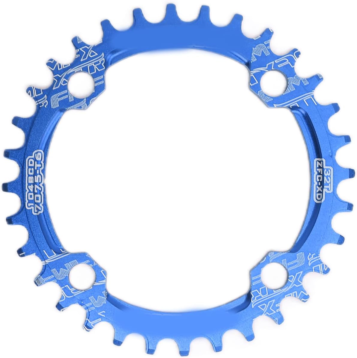 Yuecoom FMFXTR 104 BCD Bike Narrow Wide Chainring, Ergonomic Aluminum Alloy 32T Round Chainring, Chainring for Mountain Bicycle Road Bike