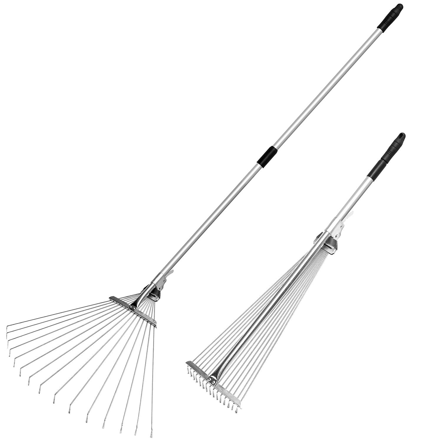 Buy Telescopic Metal Garden Leaf Rake for lawns Heavy DutyLandscape