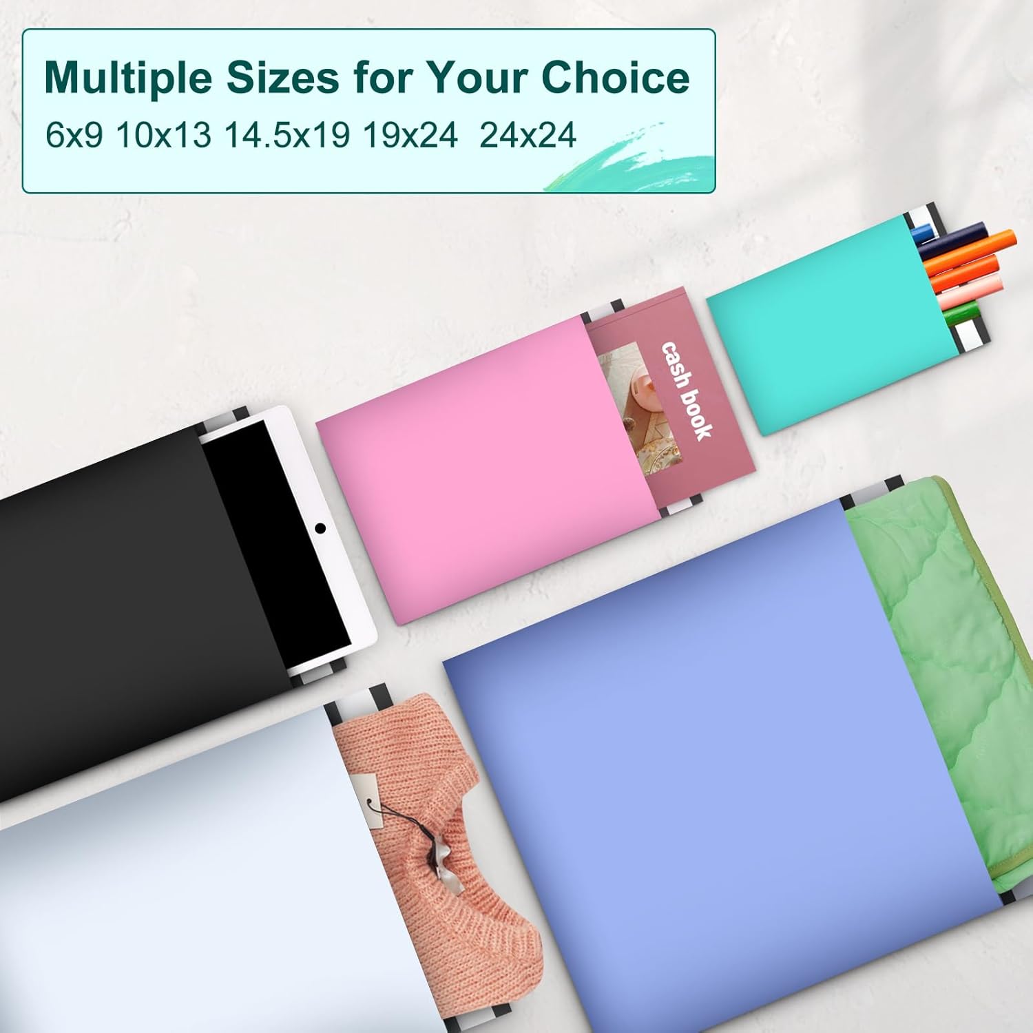 120PC Poly Mailers 6x9 Inch Teal Shipping Envelopes Bags Shipping Bags with Self Adhesive Waterproof and Tear-Proof Postal Poly Mailers - Image 5