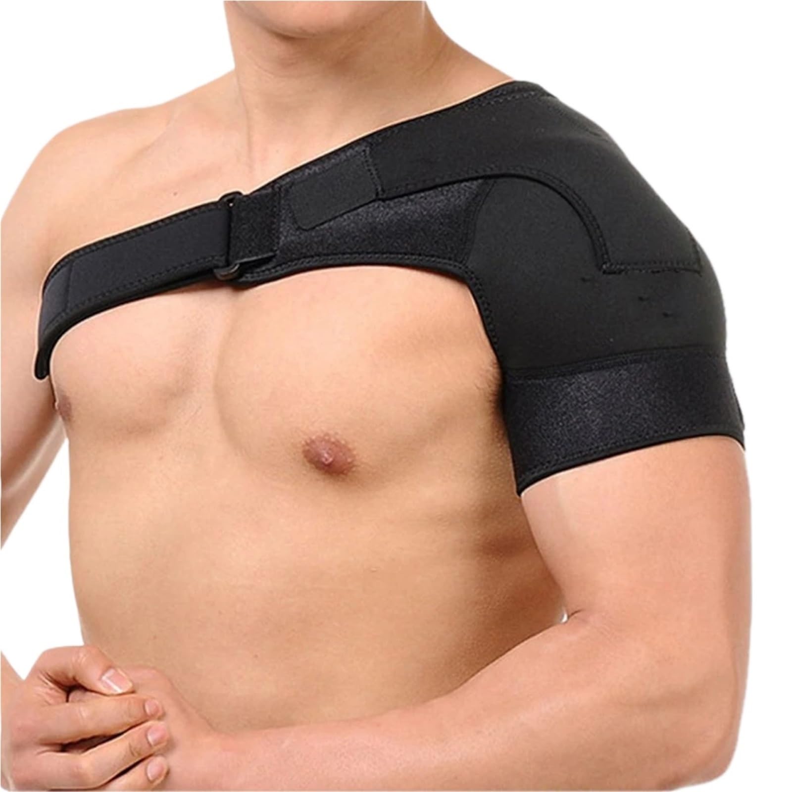 1 pezzo regolabile professionale spallacci spallacci protettori sportivi elastici traspiranti supporto fasce protezione braccio(Left Shoulder)