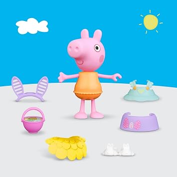 Peppa Pig Springtime Dress-Up Figure with 6 Easy-On Fashion Accessories, 6-Inch Doll, Easter Gift for Kids, Preschool Toys for Girls and Boys 3 and Up