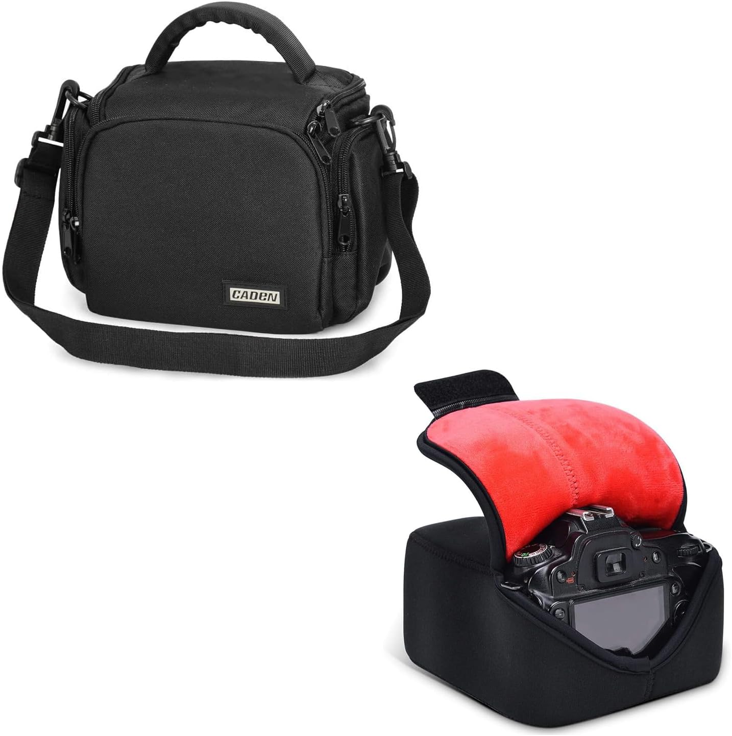 CADeN Camera Sling Bag + DSLR Camera Sleeve Case Compatible with Sony Canon Nikon Camera Case