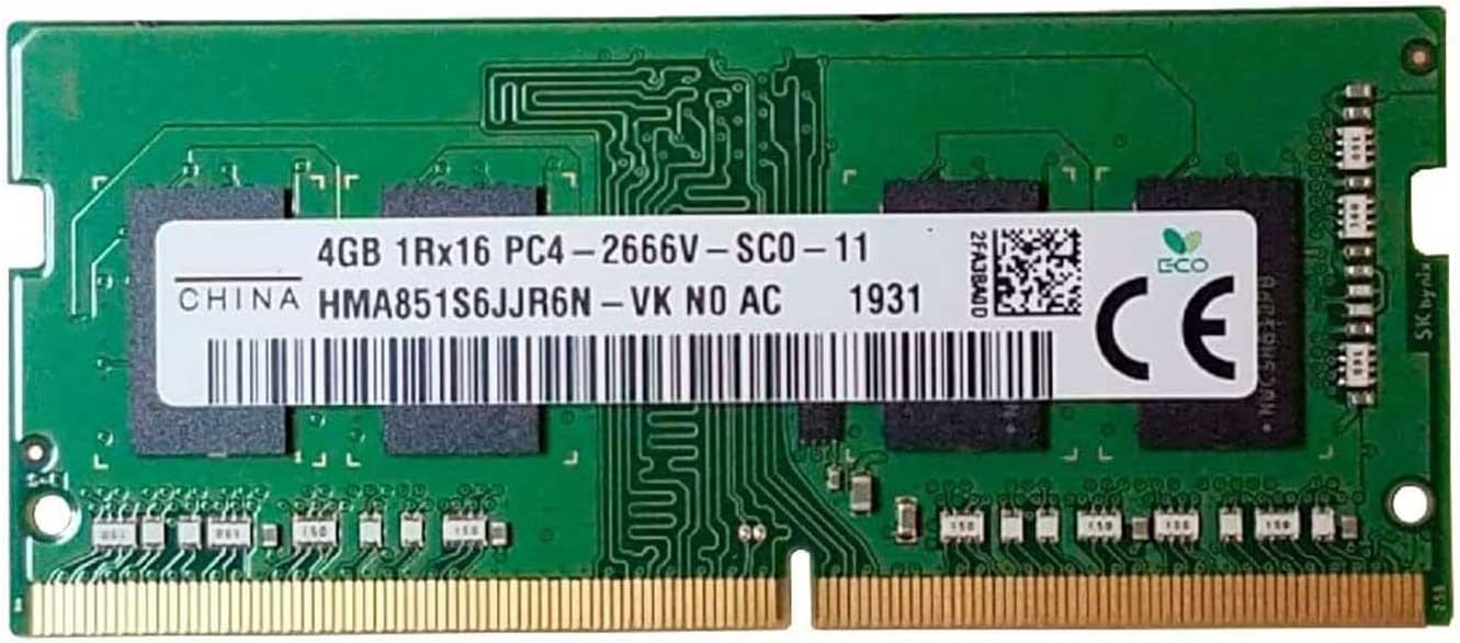 Laptop Memory Module HMA851S6JJR6N-VK Compatible Replacement Spare Part for SK Hynix HMA851S6JJR6N 4GB 1RX16 DDR4 SO-DIMM PC4-21300 2666MHz 260-pin Non-ECC CL19 1.2V