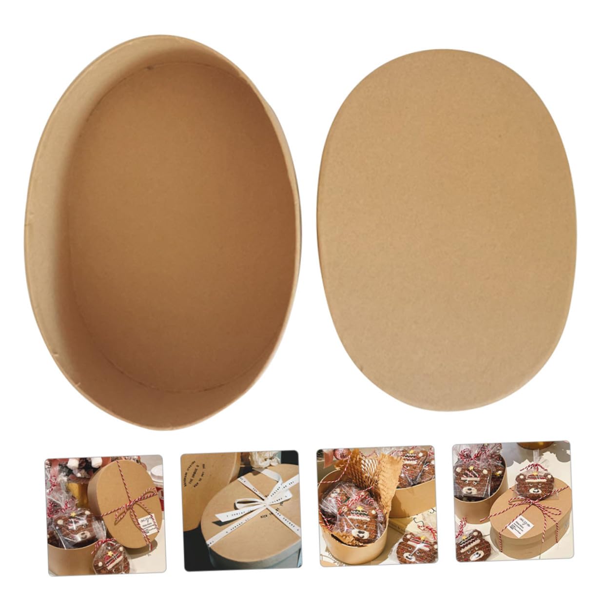 iplusmile 2pezzi Scatola Kraft Multi-funzione Per Torte e Dolci Scatola Compatta Per Biscotti e Regali Resistente e Pratica Per Feste e Confezionamento
