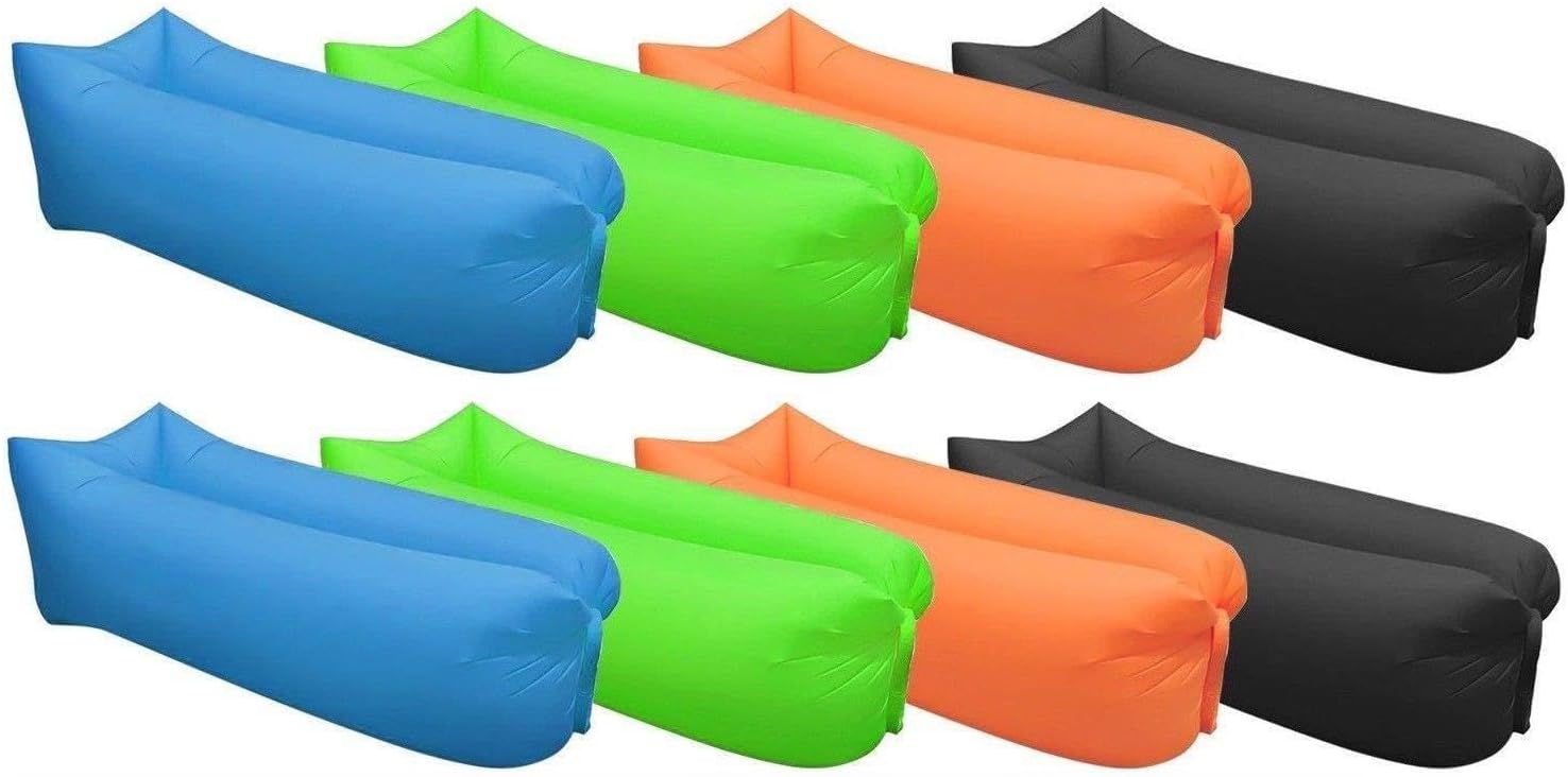 DEENZ INFLATABLE LOUNGER AIR SOFA ULTRA-LIGHT PORTABLE OUTDOOR FAST INFLATED AIR CHAIR FOR CAMPING PICNIC SWIMMING POOL BEACH BACKYARD TRAVELLING WATERPROOF FAST INFLATING AIR BED COMPACT (BLACK)