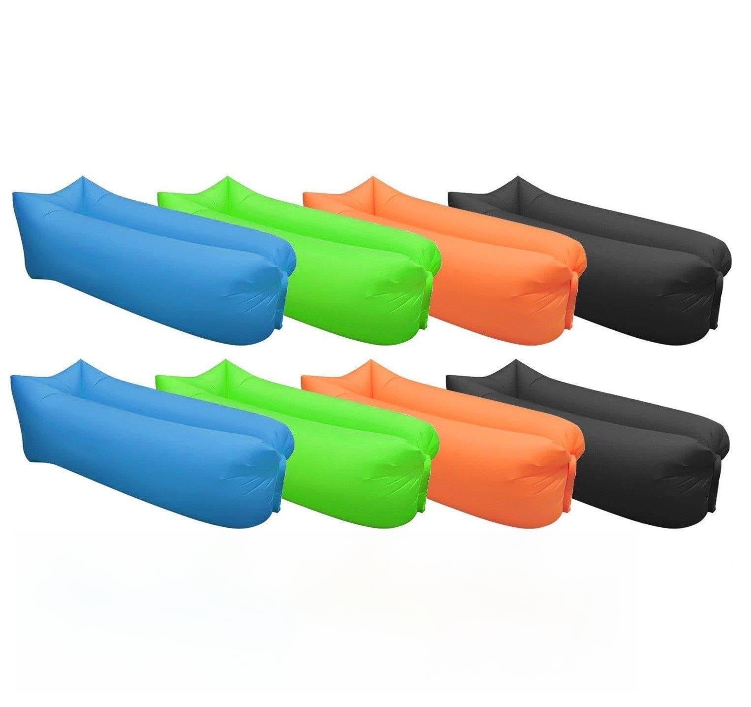 DEENZ INFLATABLE LOUNGER AIR SOFA ULTRA-LIGHT PORTABLE OUTDOOR FAST INFLATED AIR CHAIR FOR CAMPING PICNIC SWIMMING POOL BEACH BACKYARD TRAVELLING WATERPROOF FAST INFLATING AIR BED COMPACT (BLACK)