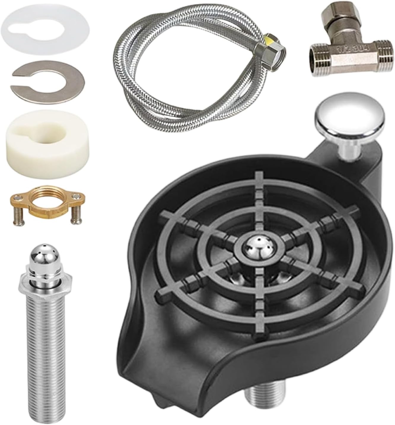 Cup Cleaner for Kitchen Sink, Sink Attachment for Cleaning Cups and Glasses - Stainless Steel Bottle Cleaning Tool | Glass Washer - Home Apartment Restaurant Commercial Hotel Bakery Dishwashing