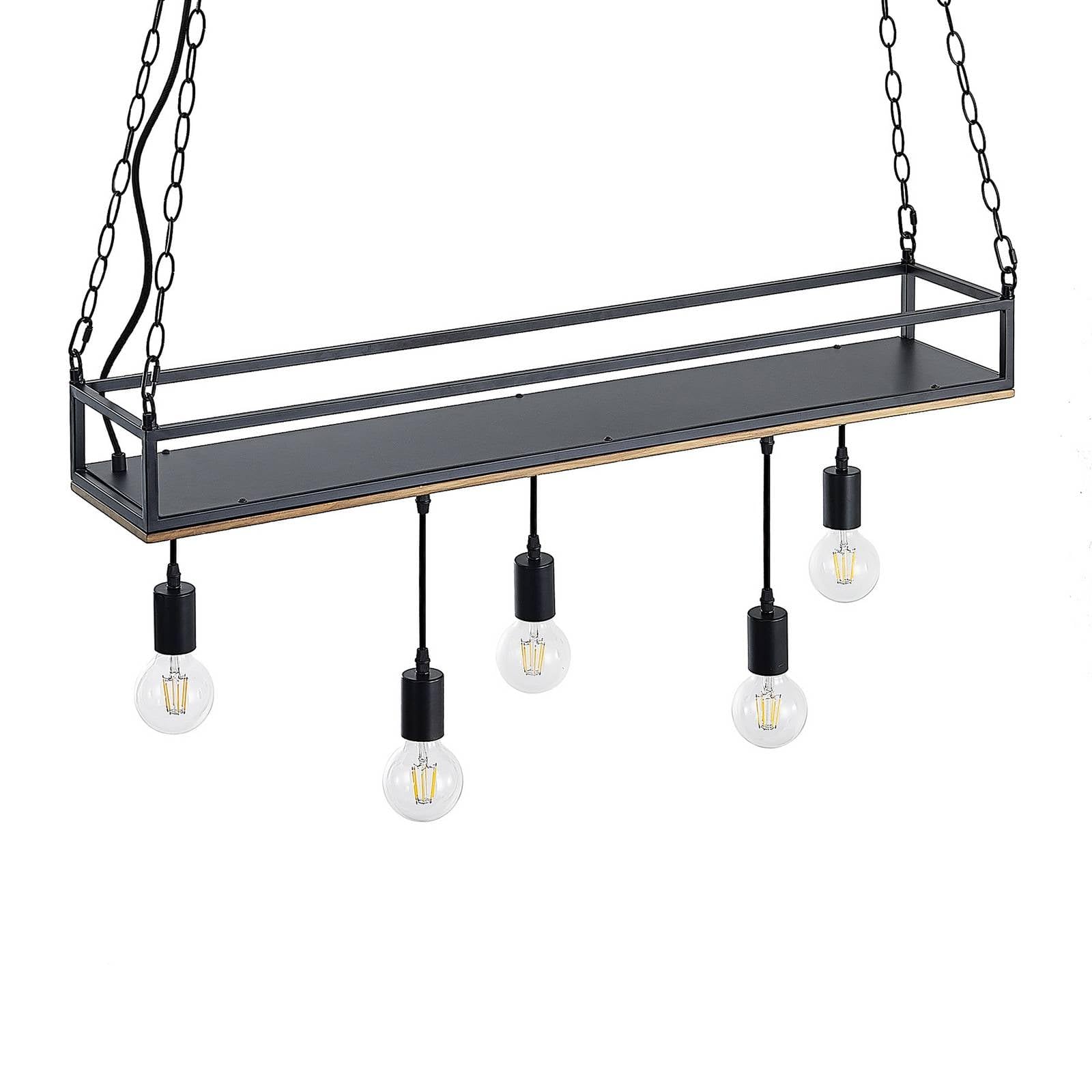 Lindby Suspension Kirista à intensité variable (Antique, Classic) en Noir Métal e. a. pour Salon & Salle manger (à 5 lampes E27) Luminaire Lampe Plafond Plafonnier