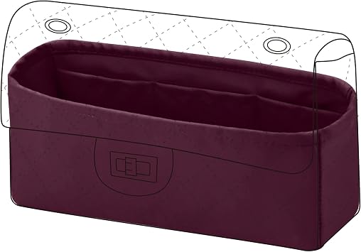 DGAZ Silky Purse Organizer Insert for Chanel 2.55 Bags, Luxury Handbag & Tote Organizer, Simplicity bag organizer Fuchsia,2.55 Mini 20 | Soft and Lightweight,Perfect Fit,Multi-pocket Storage,Bag Protector,Luxury Bag Care,Handmade,for Smooth Bag Organizer