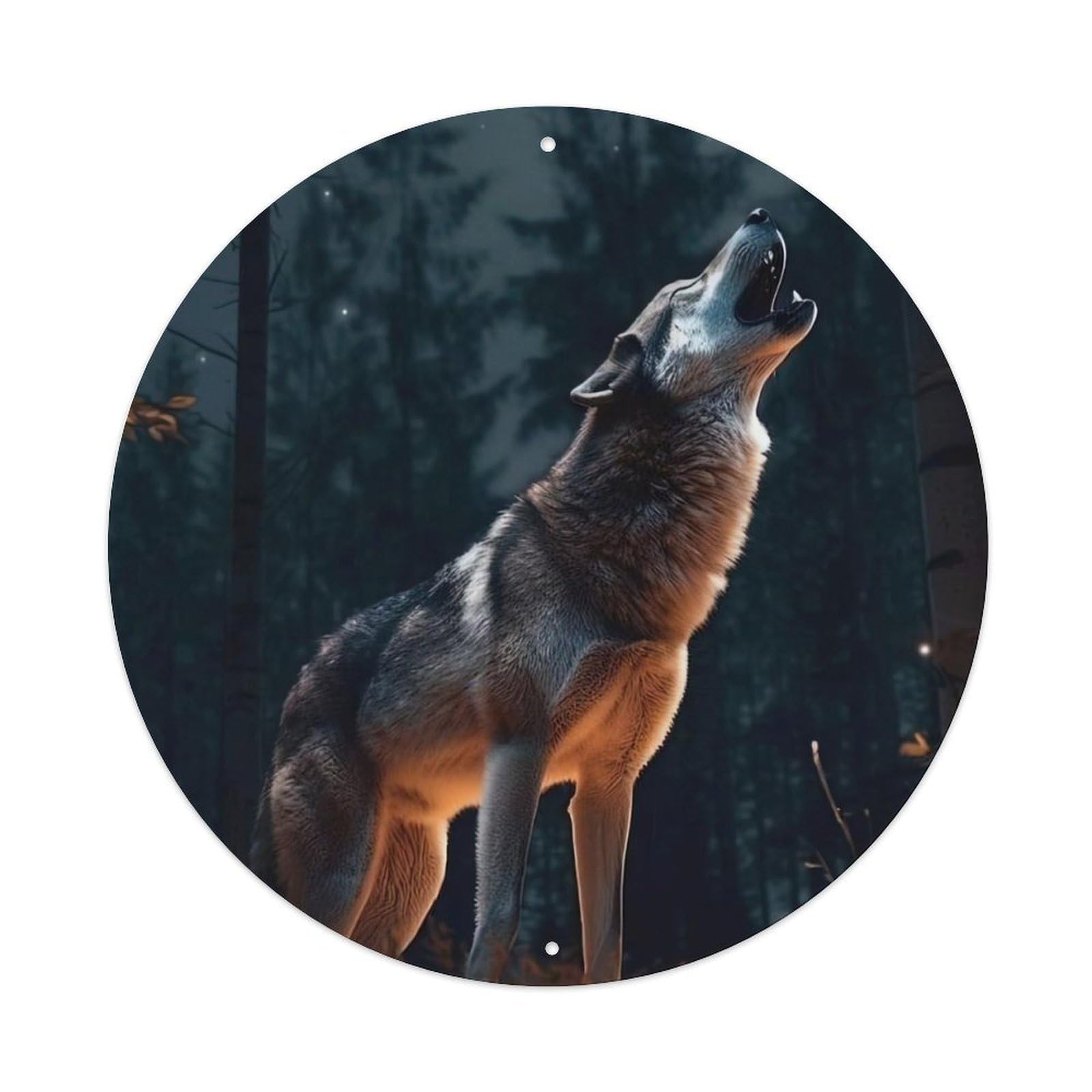 Animal Snarling Wolves Metal Tin Sign