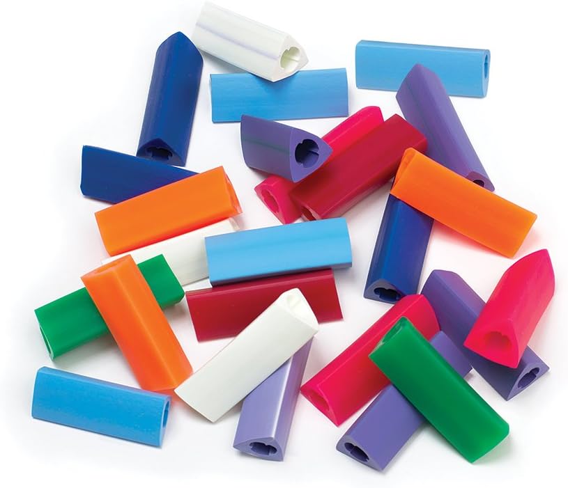 SP Ableware Gripper Pencil Grips, Triangular, Assorted Colors - Pack of 25 (736060000)