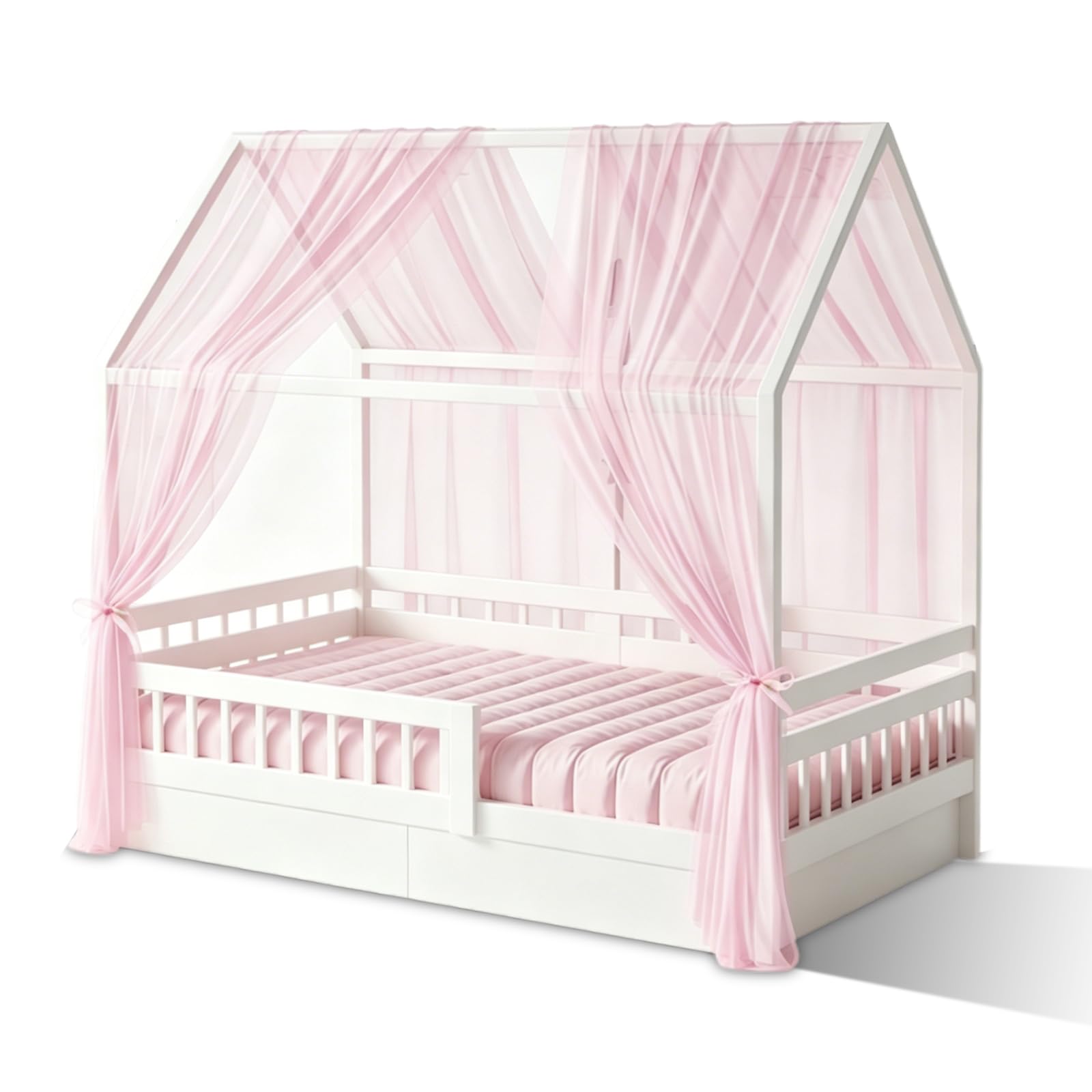 Baldaquín decorativo infantil de 150x350cm para dosel de cama de niños y niñas color rosa