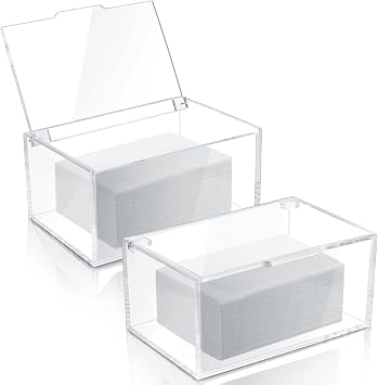 Maitys 2 Pcs Acrylic Laundry Dryer Sheet Holder Clear Dryer Sheets Dispenser Container with Lid for Laundry Room Organization