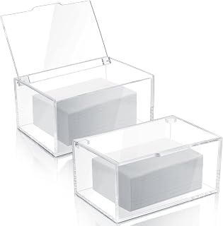 Maitys 2 Pcs Acrylic Laundry Dryer Sheet Holder Clear Dryer Sheet Dispenser with Lid Transparent Fabric Softener Sheets Container Box Storage for Home Laundry Room Organization Organizer