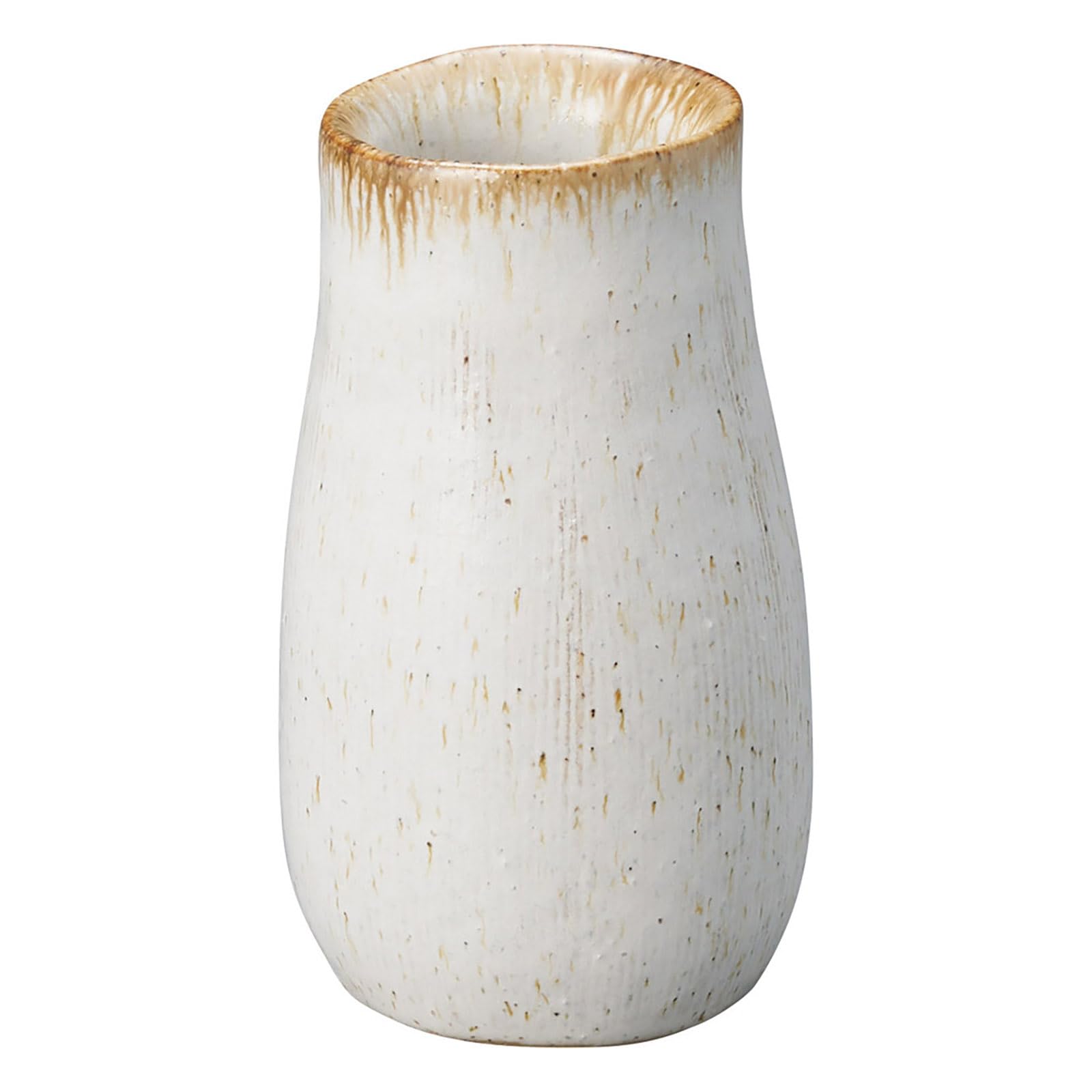 Shigaraki Ware Hechimon Vase White Iron Sand Acorn Ceramic 5.9in Japan