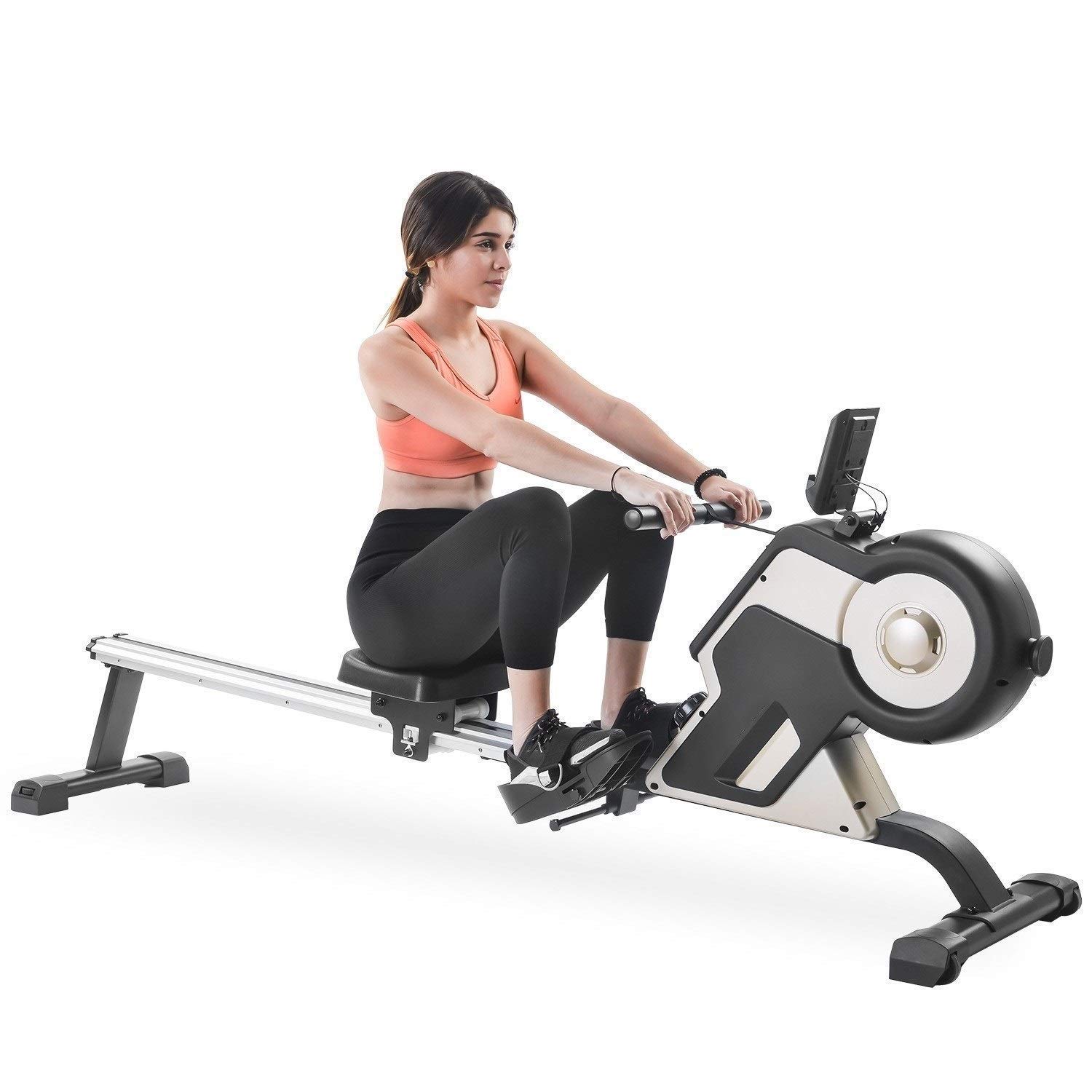 Máquinas de Remo Plegables Máquina de Remo Equipo de Ejercicio para Uso doméstico Monitor LED y Ajuste de Resistencia de 8 Niveles Equipo de Ejercicio silencioso para Gimnasio en casa Ejercicio Cardio