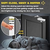 Vista 4 de MARIE Cierrapuertas automático de grado comercial 2 resorte resistente ignífugo ajustable cierrapuertas tamaño 2