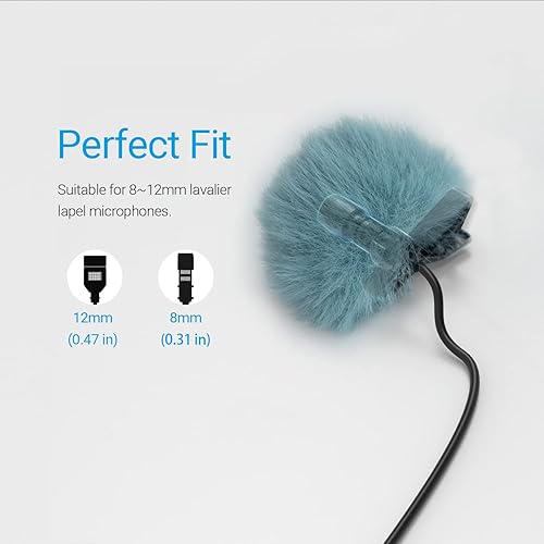 Vista 33 de Cubilux Juego de parabrisas peludo y cubierta de espuma para micrófono de solapa Lavalier, Muff Windjammer Deadcat, manguito de viento y gato muerto