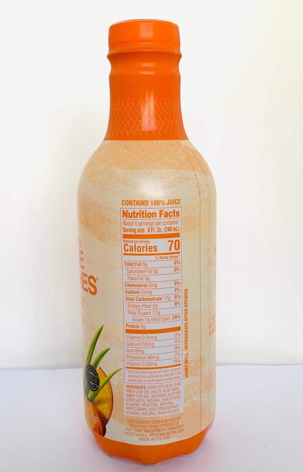 Forever Living Aloe Peaches, Pure Aloe Vera Juice Drink, 33.8 Fl Oz — Amazon image 7