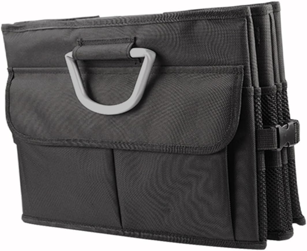 PRETYZOOM Car Trunk Organizer Foldable Storage Box Black with Multi-compartment Design for Vehicle Interior Car Accessories and Auto Storage Holder