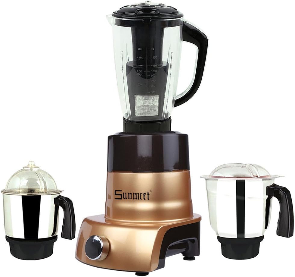 Sunmeet 1000 Watts Mixer Grinder 3 Jar (1 Medium Jar, 1 Juicer Jar and 1 Chuntey Jar) Direct Factory Outlet, Save On Retailer Margin. Make in India