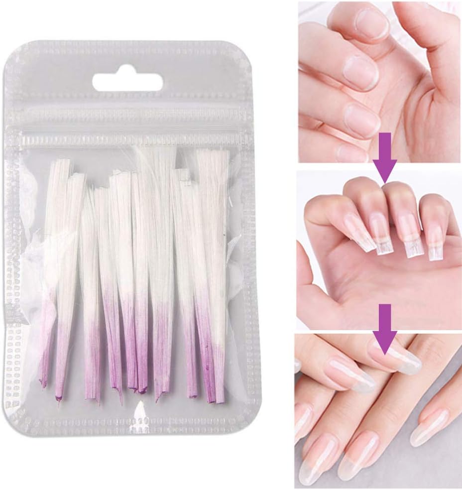 Nails Fiberglass For Quick Nail Art Extension False Nails Tips Forms Salon Tool Equipment 5.5 CM White Set of 20