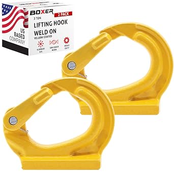 BoxerTool 3 Ton Heavy Duty Alloy Steel Lifting Hook - G80 3 Ton Weld on Anchor Hook Wrecker Crane Tractor Rigging Lifting - 6,600lbs - 2 Pack