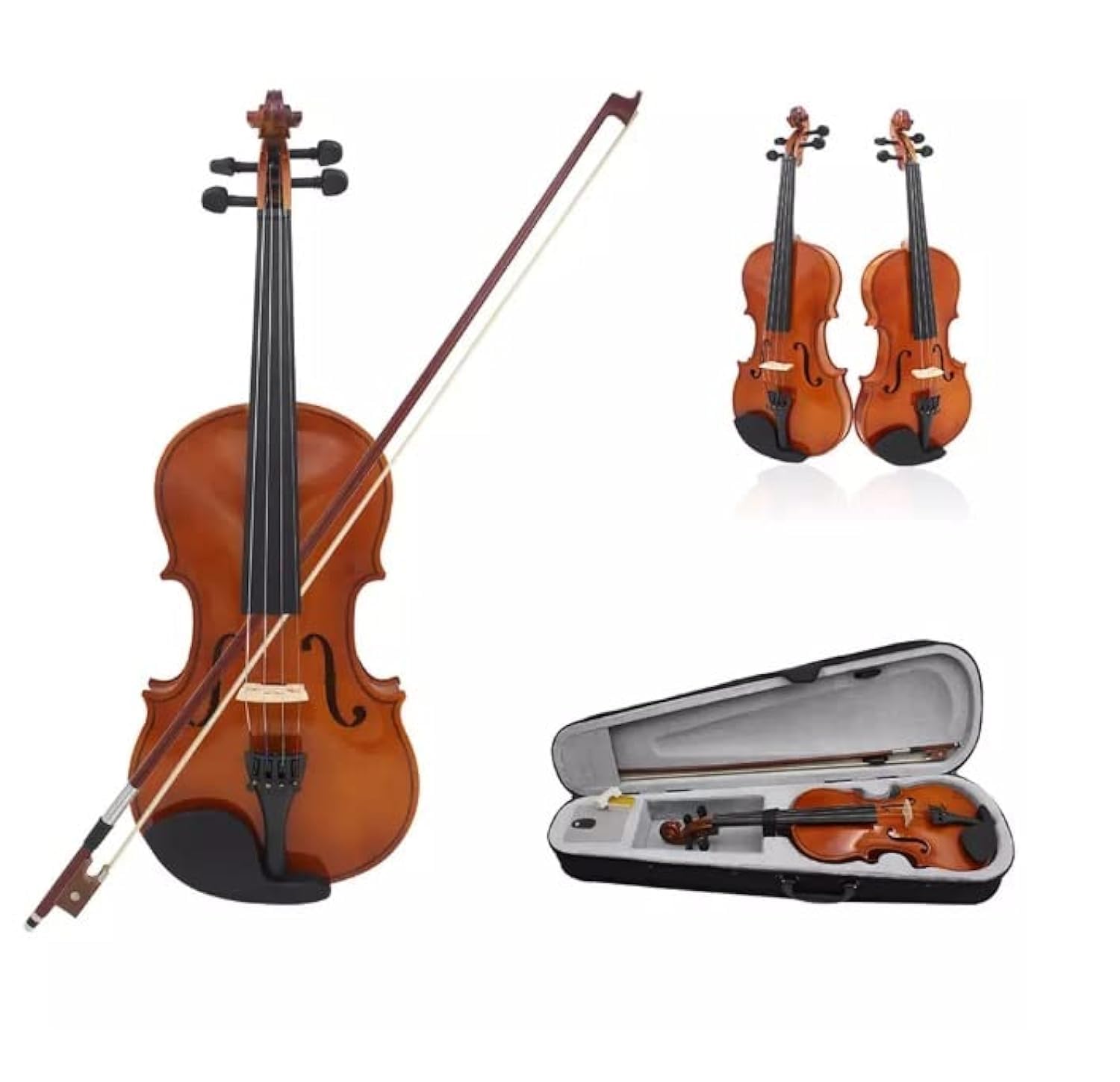Student Acoustic Violin 3/4 Size With Case, Bow, Rosin And Violin Stand