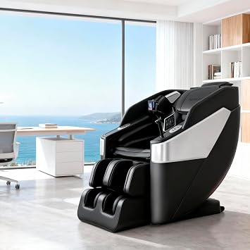 SENAINS Full Body Massage Chair with Zero-Gravity SL Track, 6 Types 3D Mechanical Massage, 5-Level Heating, Airbag Massage, Foot Rollers, Bluetooth & Wireless Charging