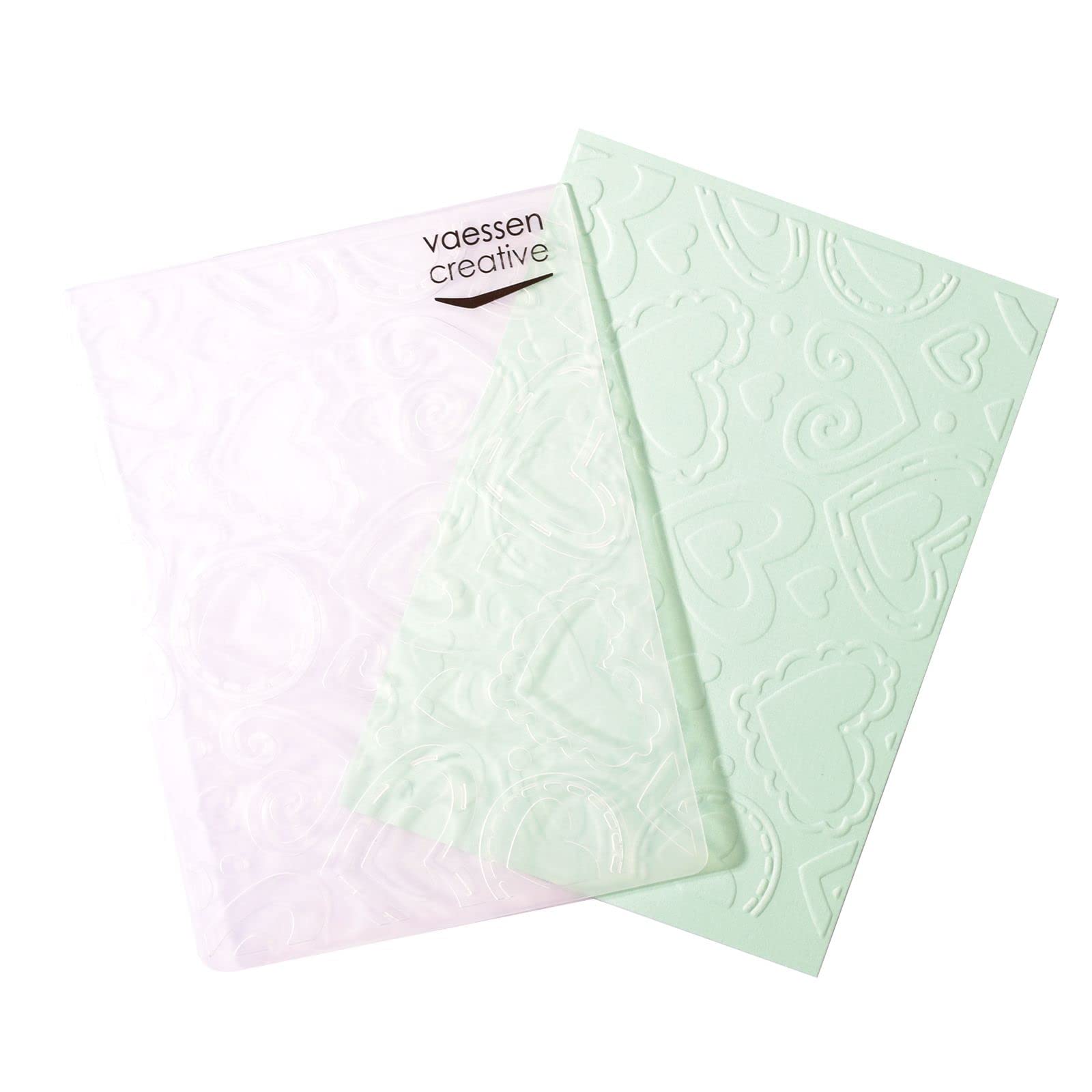 Vaessen Creative Carpeta de Embossing, Corazones en Capas 14,6 x 10,8 x 0,5 cm, 1 pieza, para Tarjetas de Cumpleaños, Tarjetas de Nacimiento, Tarjetas de Navidad y Manualidades con Papel
