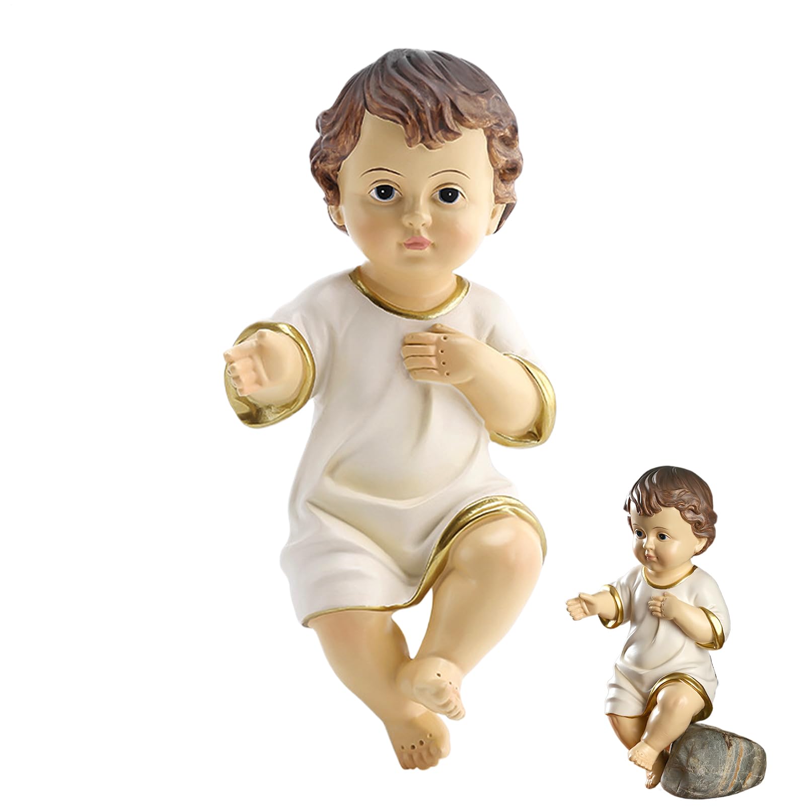 ZZYFGH 12 Mini Statuine Gesù Bambino Per Torta Re (3,8 Cm) In Plastica - Per Mardi Gras, Pasqua, Decorazioni Torte Religiose Con Sacchetto Regalo