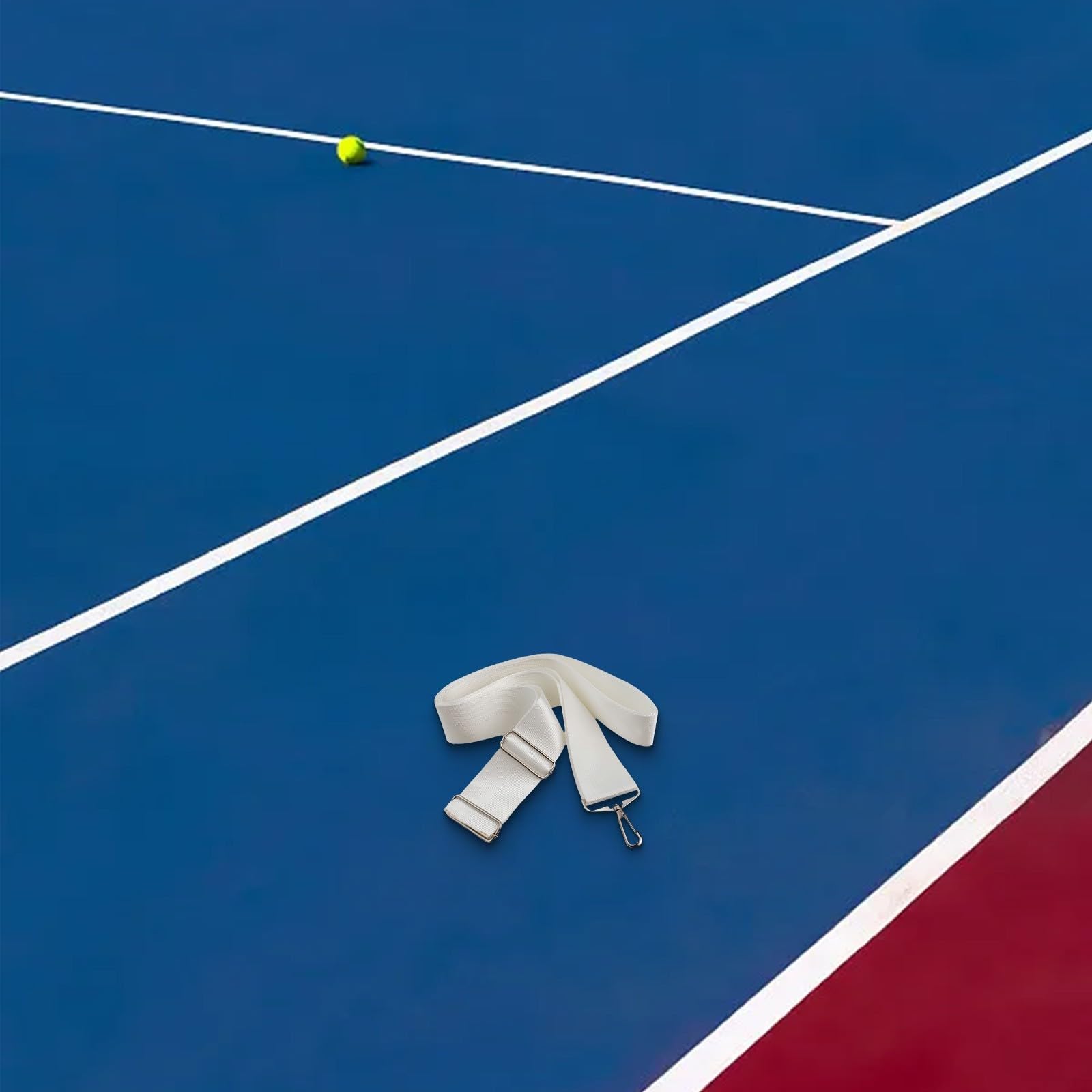 Correa central de red de tenis ajustable, 2 piezas con hebillas fuertes hechas de acero inoxidable para un posicionamiento seguro