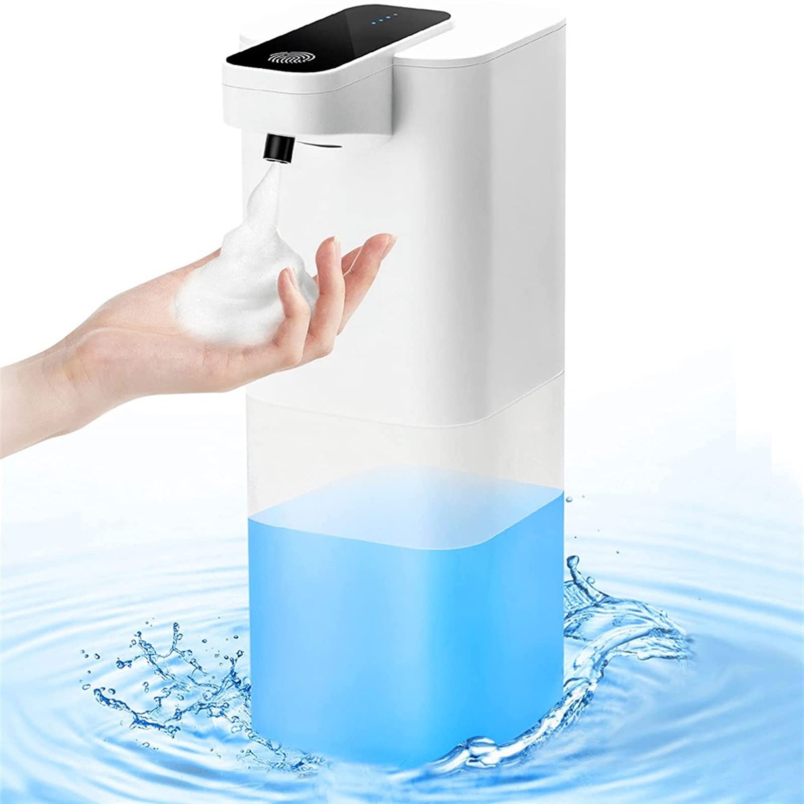 Dispensador automático de jabón recargable con dosificador regulable para baño