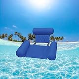 【Fácil de transportar y usar】 La silla flotante en estado desinflado se puede guardar fácilmente en una mochila o maleta, y puedes llevarla en cualquier momento cuando estés de vacaciones.