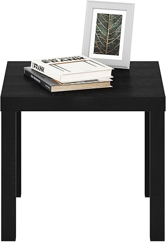 Miniatura 4 de Furinno Classic Homey - Mesa auxiliar cuadrada Parsons, 1 paquete, color negro