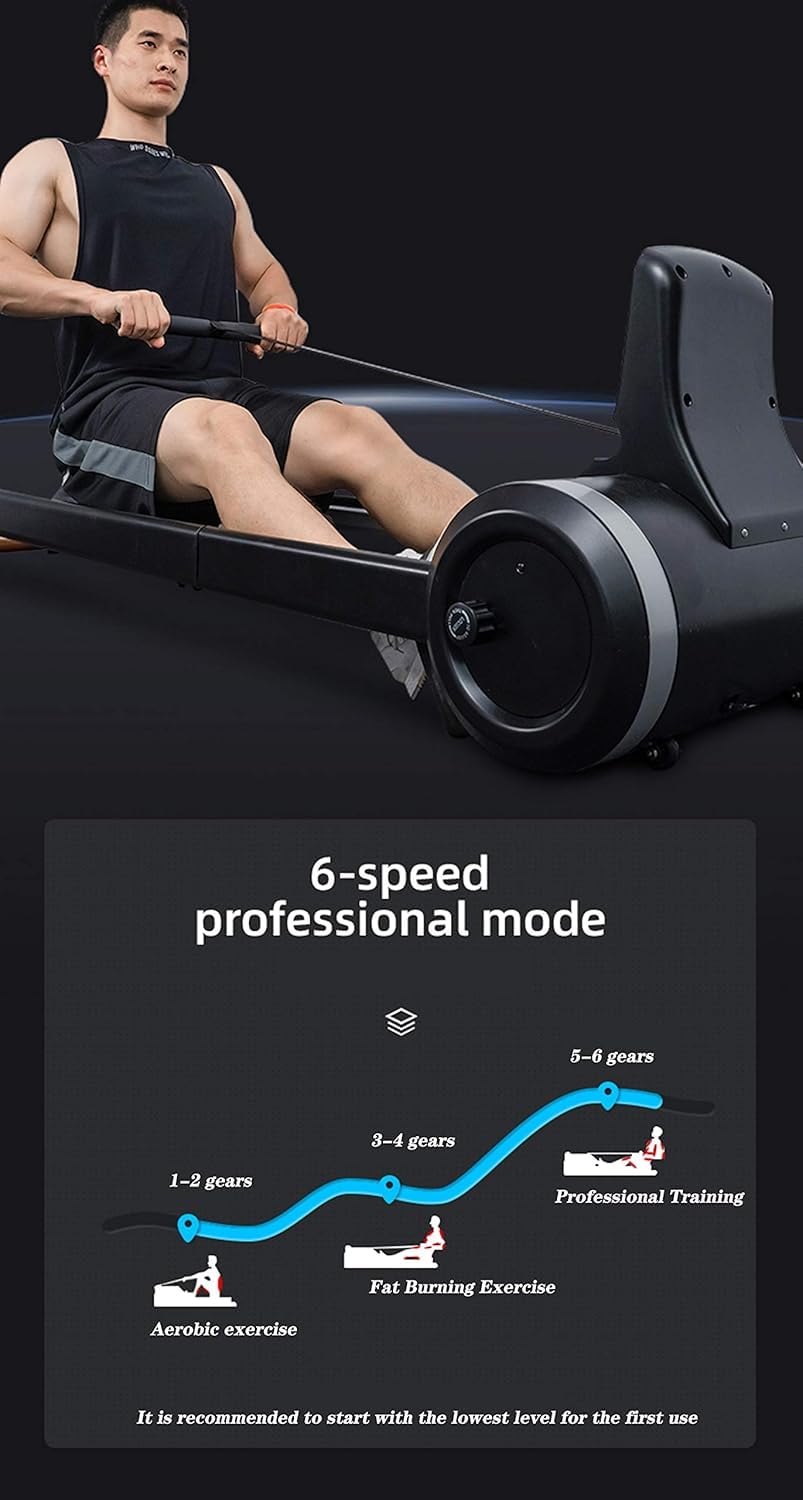 Rameur magnétique pliable avec résistance réglable pour entraînement musculaire et fitness à domicile