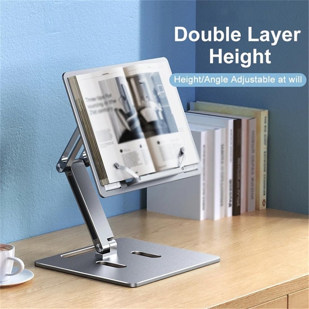 Supporto per Laptop Supporto for Laptop da scrivania, Supporto Pieghevole in Alluminio Regolabile in Altezza/angolazione Rialzo per Laptop(Silver)