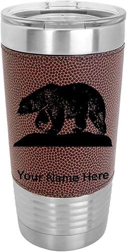 Miniatura 16 de LaserGram Vaso aislado al vacío de 20 onzas, oso polar, grabado personalizado incluido (piel sintética, gris)