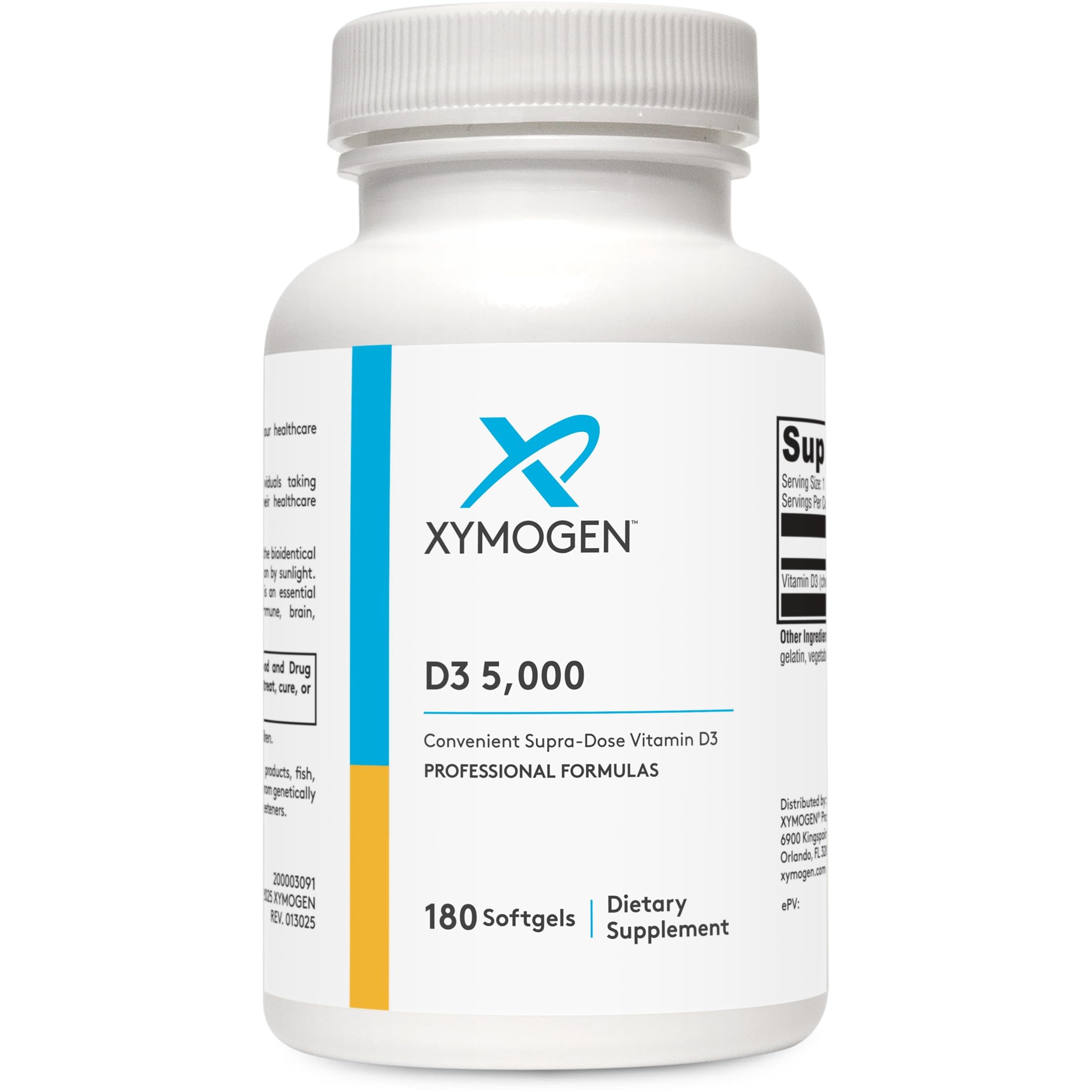 D3 5000 - Bioavailable Vitamin D3 5000 IU (125 mcg) - High Potency Vitamin D Supplement to Support Immune Health, Bone + Heart Health (180 Softgels)