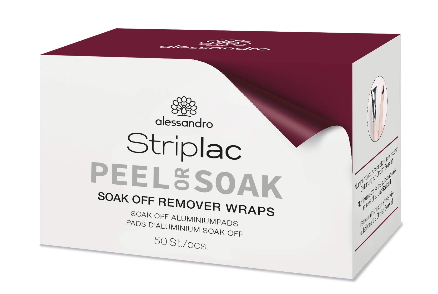 alessandroStriplac Soak Off Remover Wraps Pack of 50