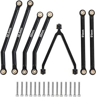 RZXYLRC Aluminum High Clearance Suspension Links for Axial SCX24 AXI00001 C10 AXI00002 Jeep 1/24 RC Crawler Car Upgrades (Black)