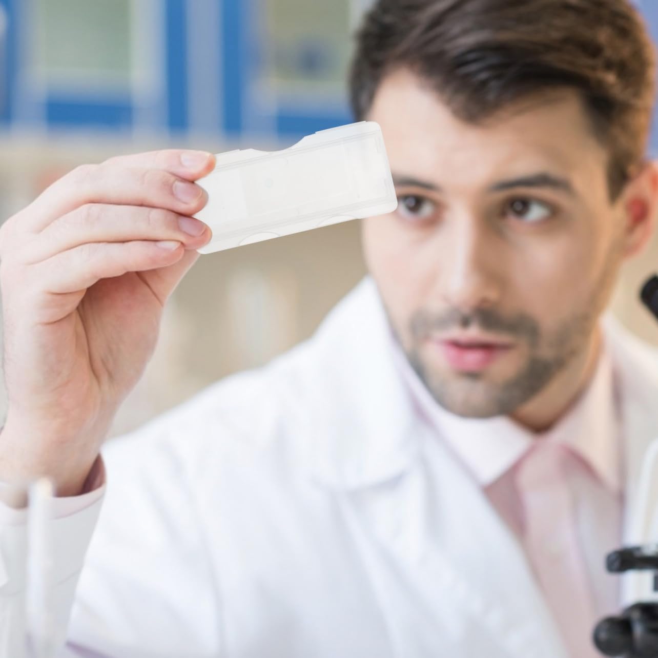 Scatola 100 Pezzi in Plastica Pp Porta Vetrini Microscopio e Chiusura Facile per Conservazione Laboratorio Microscopico Esperimenti