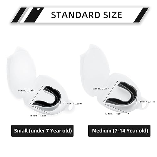 Miniatura 3 de Paquete de 5 protectores bucales para niños y jóvenes, para deportes, niños y niñas, con funda, protector bucal deportivo para fútbol, lacrosse,